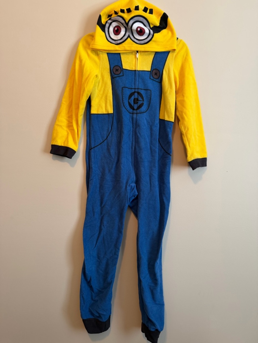 Minions Cosplay Costume One Piece Jumpsuit Sleepwear Kids Size 10